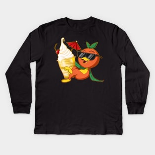 Little Orange Bird Kids Long Sleeve T-Shirt